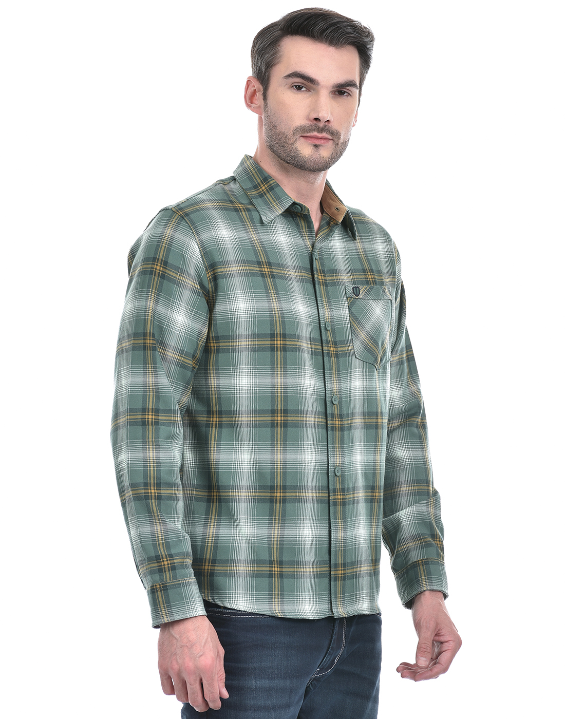 Numero Uno Men Checkered GREEN Shirt
